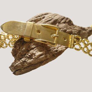 Gold Chain Size 32 Link Double Link Belt Buckle Vintage Style Adjustable Plated